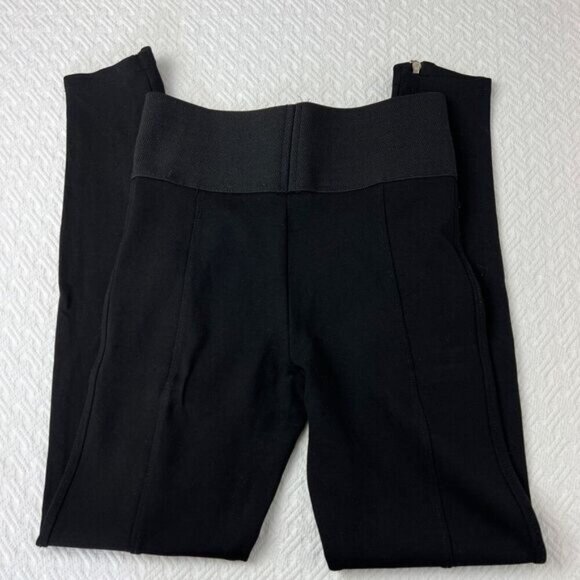 Zara Basic Women's XS Black Gold Zippers Pull On High Waist Leggings Y2K Skinny - Picture 3 of 11